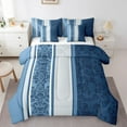 thumbnail image 1 of Erosebridal Geometric Stripes Bed in a Bag Full size,Bohemian Damask Bed Set,Exotic Style Bedding Full Size,Lightweight Boho Room Decorative,Reversible,7pcs, 1 of 5