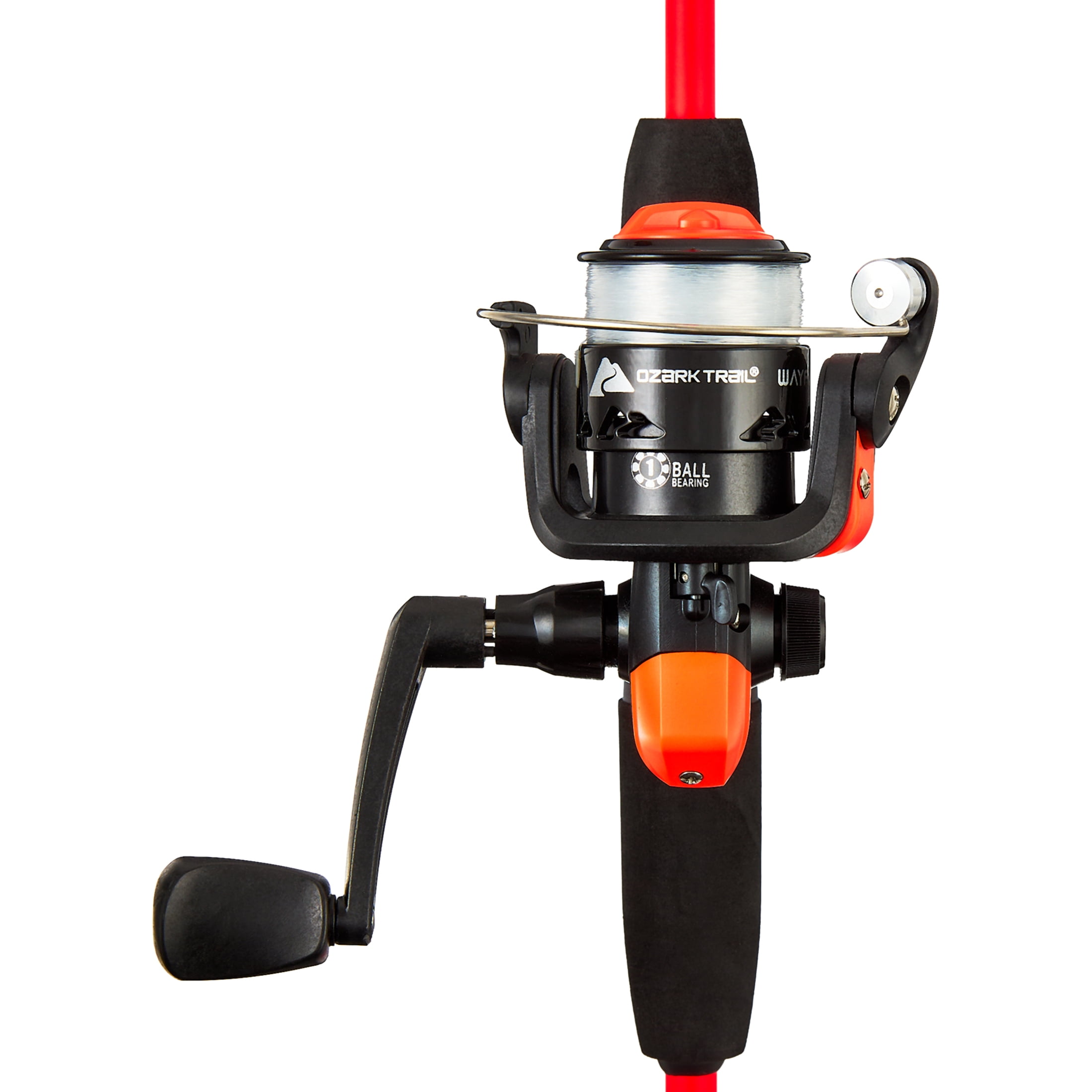 Ozark Trail Wayfarer Fiberglass Spinning Fishing Rod and Reel Combo for Adults, 5' 6", Orange, 2 Pieces