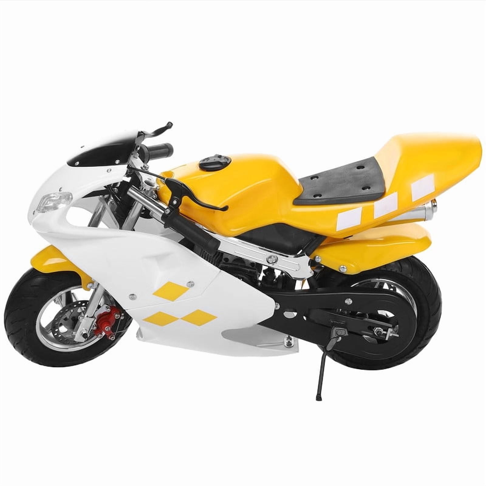 WETS 2-Stroke 49cc Mini Motorcycle for Adults,Pocket Gas Bike with 1.25L Gas Tank,Motorbike with Front Rear Disc Brakes,Motorcycle Pit Bike,Racing Max Speed 20MPH