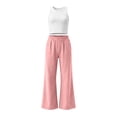 thumbnail image 2 of Cethrio Girls Cotton Linen Outfit Sets Size 7-8 T, 2 Piece Sleeveless Casual Kids' Summer Clothing Sets Pink, 2 of 7
