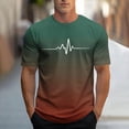 thumbnail image 2 of WAYUTE Mens Casual Short Sleeve T Shirts with Gradient Color Lines Print Comfortable Breathable Daily Wear Summer Tee,XL, 2 of 4