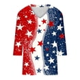 thumbnail image 5 of Xdegoge Patriotic Shirts for Women 4th Of July Tops USA American Flag Heart Stars and Stripes V Neck Three Quarter Sleeve Casual Lightweight Summer Independence Day Graphic Tees, 5 of 7