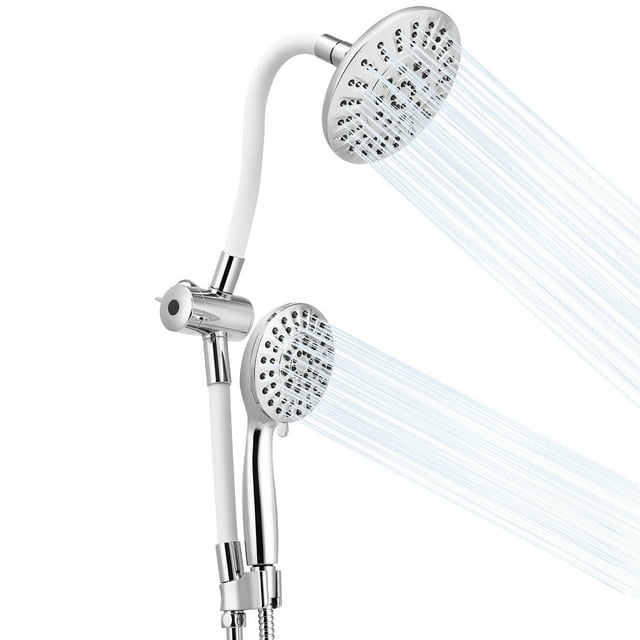 Costway High Pressure Shower Head Combo Handheld Shower Head & Rainfall Showerhead White