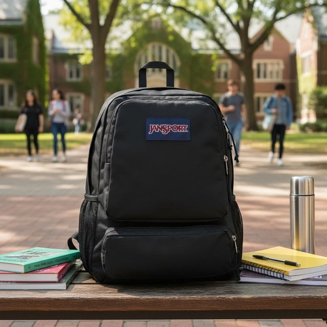 Mochila Jansport Doubleton Negro Casual Escolar Negro