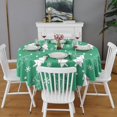 thumbnail image 2 of Green Christmas Tree Pattern Round Tablecloth 60"x60",Wrinkle Wipeable Table Cloth for Kitchen Dining Room Picnic Patio Party, 2 of 6