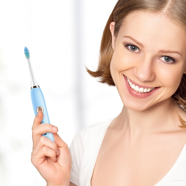 Cepillo de dientes eléctrico/recargable por USB 5 modos de limpieza que incluyen temporizador/1 host/2 cabezales de cepillo cepillo de dientes eléctrico recargable Wmkox8yii hjk275