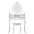 thumbnail image 4 of Hassch Modern Vanity Desk with 360-Degree Rotation Removable Mirror and Cushioned Stool, 29.5 Inch Makeup Table with 4 Storage Drawers, Dressing Table for Bedroom, White, 4 of 8