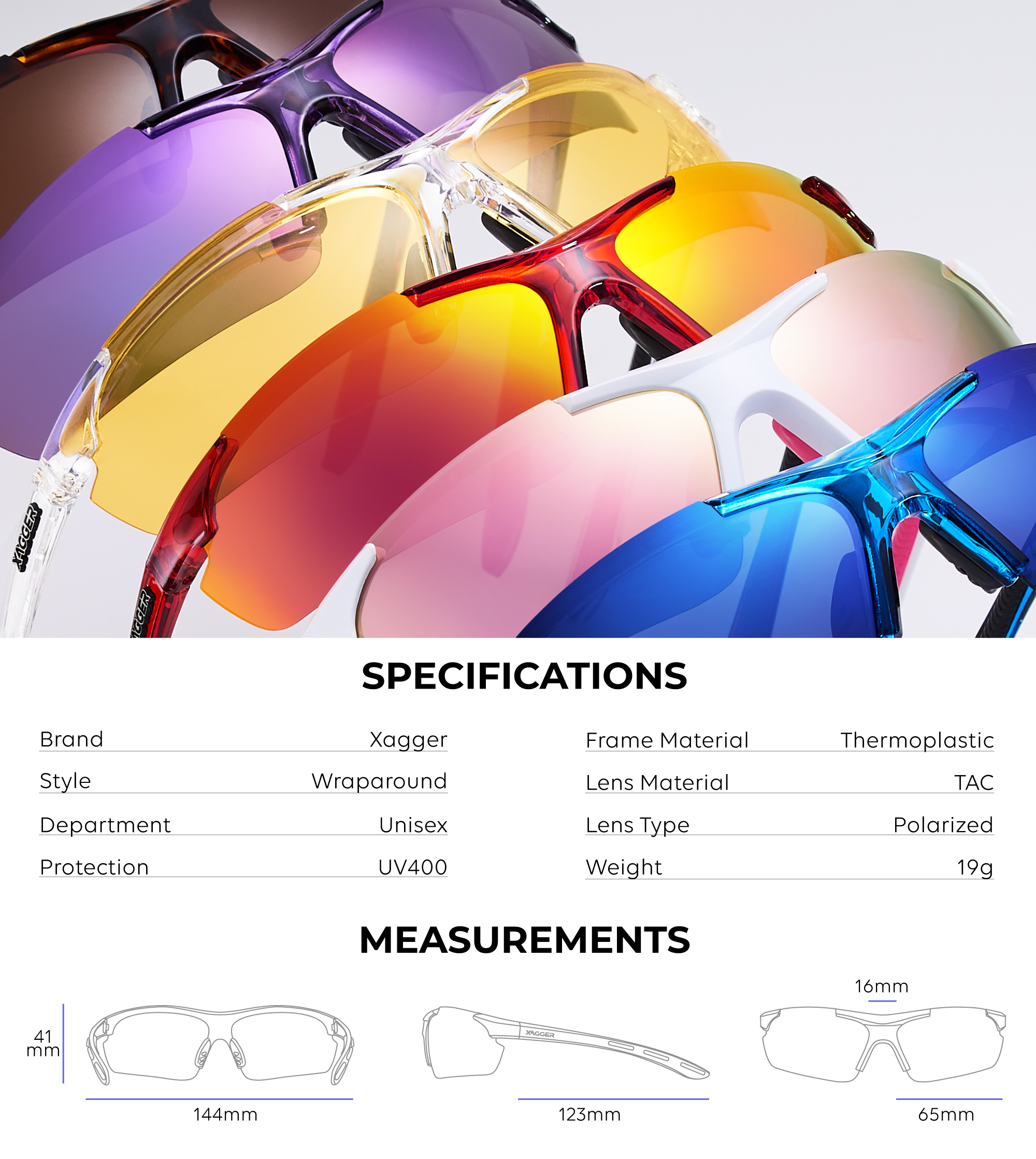 Xagger Polarized Wrap-Around Sport Sunglasses photo 4