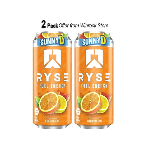 RYSE Energy Sunny D  Fuel Sugar Free Energy Drink 16 oz Can (2 Pack) Offer from Winrock Store