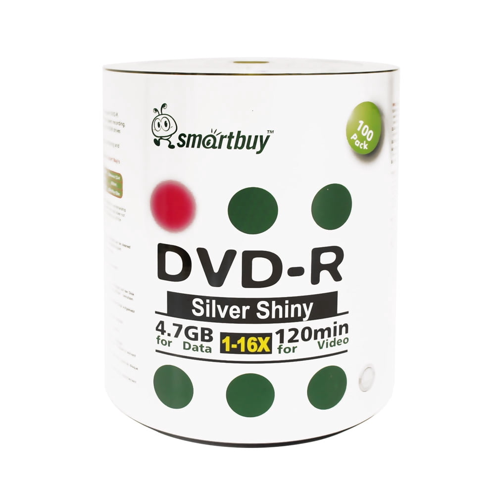6000 Pack Smartbuy 16X DVD-R 4.7GB 120Min Shiny Silver (Non-Printable) Data Blank Media Recordable Disc