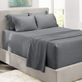 thumbnail image 3 of Clara Clark Hotel Luxury Microfiber Extra Deep Pocket 6 Piece Bed Sheets Set, Fits 18'-24", Twin XL, Grey, 3 of 5