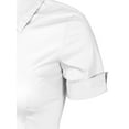 thumbnail image 4 of Made by Olivia Women's Junior Fit Short Sleeve Stretchy Button Down Collar Office Formal Casual Blouse Shirts Top (S-3XL), 4 of 6