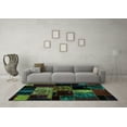thumbnail image 3 of Ahgly Company Machine Washable Indoor Rectangle Patchwork Turquoise Blue Transitional Area Rugs, 6' x 9', 3 of 4