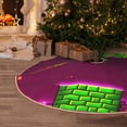 thumbnail image 2 of Lsque Geometry Dash Print Christmas Tree Skirt with Ties and Velcro,Xmas Holiday Decorations, Adjustable Tree Skirt-36", 2 of 6