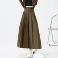 thumbnail image 6 of Zedker Dresses for Women Full Ankle Length Elastic Pleated Chiffon Long Skirt Style Khaki Plus L, 6 of 6