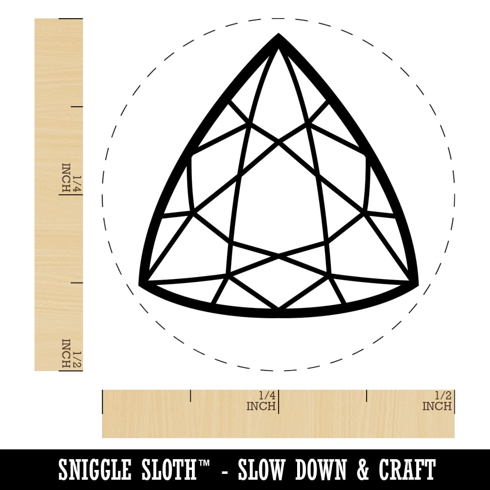Trilliant Triangle Gem Diamond Cut Jewelry Self-Inking Rubber Stamp Ink Stamper - Black Ink - Mini 1/2 Inch