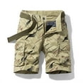 thumbnail image 2 of SOOMLON Men's Cargo Hiking Shorts Fit Summer Casual Outdoor Shorts Comfy Shorts Plus Size Cargo Shorts Pockets Summer Beach Shorts Khaki L, 2 of 3