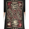 thumbnail image 5 of Teelocity Men's Skeleton King Broken Heart Playing Card Black Relaxed Fit Short Sleeve Graphic T-Shirt, 5 of 5