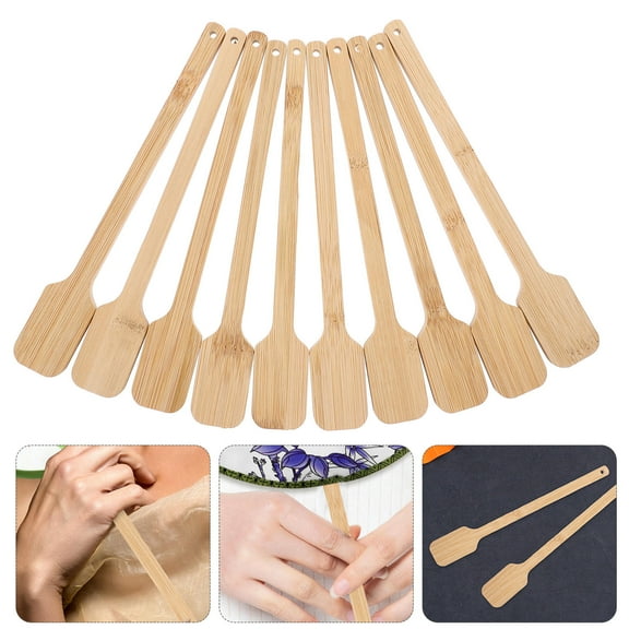 UNOMOR 10pcs DIY Bamboo Fan Handle Round Hand Fan Sticks Khaki Craft Material