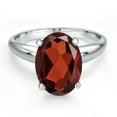 thumbnail image 3 of Gem Stone King 900 Platinum Red Garnet Solitaire Engagement Ring for Women | 3.65 Cttw | Oval 11X9MM | Gemstone January Birthstone | Size 5, 3 of 6
