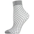 thumbnail image 2 of MeMoi Women's All Net Shimmery Glitter Fishnet Anklet Sock - Womens - Female, One Size, Charcoal, 2 of 6
