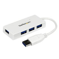 StarTech Portable 4 Port SuperSpeed Mini USB 3.0 Hub - White (ST4300MINU3W)