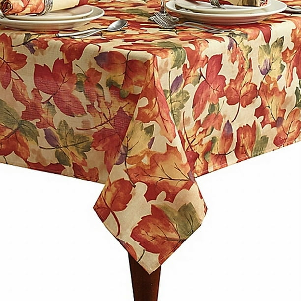 Harvest Festival Autumn Leaf Tablecloth Fabric Table Cloth 60x84 Oblong