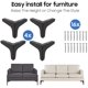 thumbnail image 2 of Patas para muebles de 7 "/17,5 cm, 4 pies de muebles triangulares de diamante de Metal modernos, reemplazo DIY para armario, sofá, silla otomana Xemadio WMZL-816-10, 2 of 6
