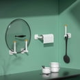 thumbnail image 4 of Matsuzay Colgador montado en la pared para baño, impermeable, retráctil, albornoz, soporte de almacenamiento, baño doméstico, estante Type7 NO7, 4 of 6