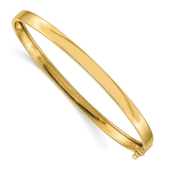 14K Yellow Gold bracelet Bangle 5 mm Flexible