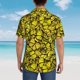thumbnail image 4 of Balery Yellow Butterflies Camisas hawaianas de manga corta para hombre, camisas playeras de corte holgado, camisas de vacaciones con botones,XX-Large, 4 of 7