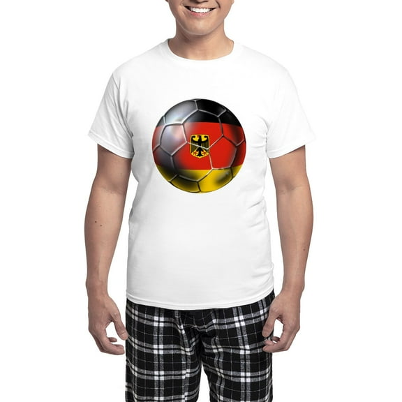 CafePress - German Soccer Men's Light Pajamas - Men's Light Loose Fit Cotton Pajama Set