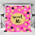 thumbnail image 1 of YUSDECOR 5x7ft Pink Theme Sweet 16 Photography Backdrop Golden Circle Background for Princess Photo Studio Props, 1 of 3
