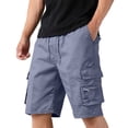thumbnail image 2 of Cargo Shorts Mens Knee Length Camo Casual Classic Relaxed Fit Drawstring Waist with Pockets Gray 3XL, 2 of 4