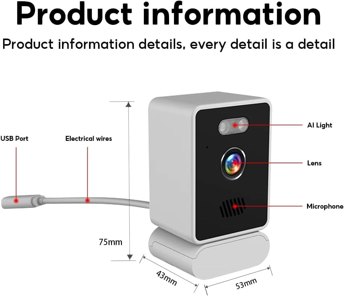 Indoor Security Camera for Baby Monitor, 5MP Home Security Camera with Phone App, Window cameras for home security, Motion Detection, 2-Way Audio, 2.4ghz WiFi, Night Vision