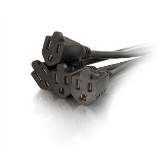 C2G 29806 16 AWG 1-to-4 Power Cord Splitter (NEMA 5-15P to 4 NEMA 5-15R) TAA Compliant, Black (3 Feet, 0.91 Meters)