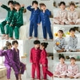 thumbnail image 4 of Esaierr Baby Toddler Sleepwear Outfits for Kids 2PCS Pyjamas Set Spring Autumn Simulation Silk Long-Sleeved Trousers Homewear Set for 3-14Y, 4 of 4