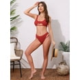 thumbnail image 5 of DARING DIVA Women's Cutout Racerback Ribbed Bikini Set Small Red, 5 of 6