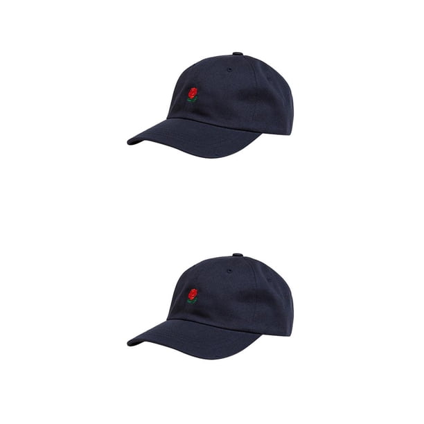 Gorra de béisbol Qarigey con bordado de rosas florales para hombre y mujer ajustable de algodón con visera Type8 NO8