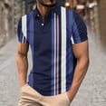 thumbnail image 1 of Blusa y camisa de manga corta con cuello vuelto para hombre, blusa de manga larga con solapa y botones estampados, blusa de poliéster para hombre, 1 of 5