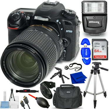KamKorda Camera Bag + Tripod + Flash + D7500 DSLR Camera + AF