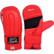 RIVAL Boxing RB5 Hook and Loop Leather Training Bag Mitts - Medium - Red