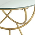 thumbnail image 4 of Studio 55D Mayflower Modern Metal Round Nesting Tables Set of 2 Gold Marbleized Tempered Glass Tabletop for Living Room Bedroom Bedside Entryway House, 4 of 7