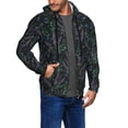 thumbnail image 2 of Wukai Lavender Flowers Print Men's Zip-Up Hoodie,Fleece Full-Zip Hoodie for Men, Hooded Sweatshirt-X-Large, 2 of 5