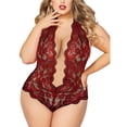 thumbnail image 1 of Gibobby Lencería sexy de mujer tanga Conjunto de lencería de talla grande para mujer Conjunto de ropa interior de encaje de 2 piezas con sexy y sujetador de tiras(Rojo XL), 1 of 5