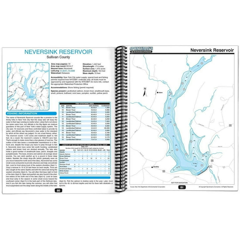 Southeast New York Fishing Map Guide Book by Sportsman's Connection