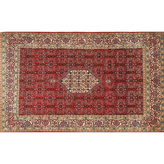 Ahgly Company Indoor Rectangle Traditional Red Persian Area Rugs, 6' x 9'