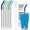 2, variant on VINUR 6 Pack 8.66 Inch Metal Straws for 20oz Tumblers, Stainless Steel Straw with Colourful Silicone Tips & Base, 0.31" Wide Mouth, Includes 2 Cleaning Brushes