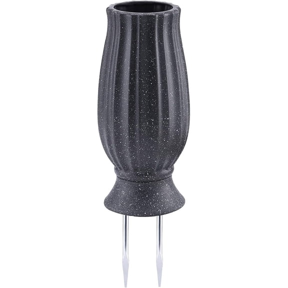 Cemetery Vase with Metal Spike -Headstones Flower Holder with Drainage Hole for Artificial Flowers- Grave Decorations Memorials Sympathy for Loss of Loved Ones