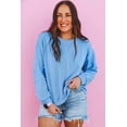 thumbnail image 7 of Women's Myosotis Pearled Sleeves Drop Shoulder Round Neck Pullover Sweatshirt - [ZhiHiMeRi] | (US 12-14)L, 7 of 7
